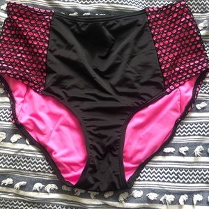 La vie en rose high-rise bikini bottoms